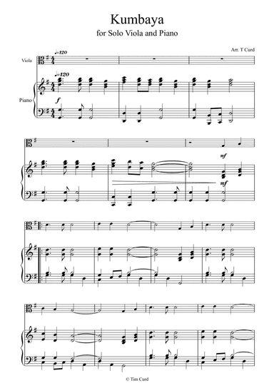 Kumbaya for Viola and Piano (arr. Tim Curd)