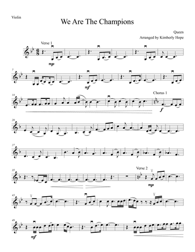 We Are The Champions (arr. Kimberly Hope)
