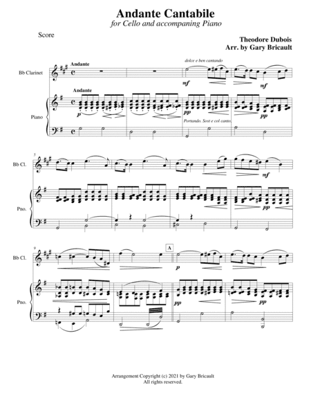 Andante Cantabile (arr. Gary Bricault)