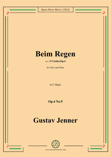 Jenner-Beim Regen,in C Major,Op.4 No.9 (arr. OSM Press)