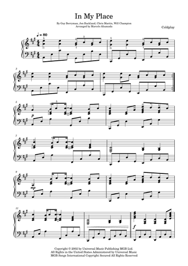 In My Place (arr. Marcelo Ahumada)