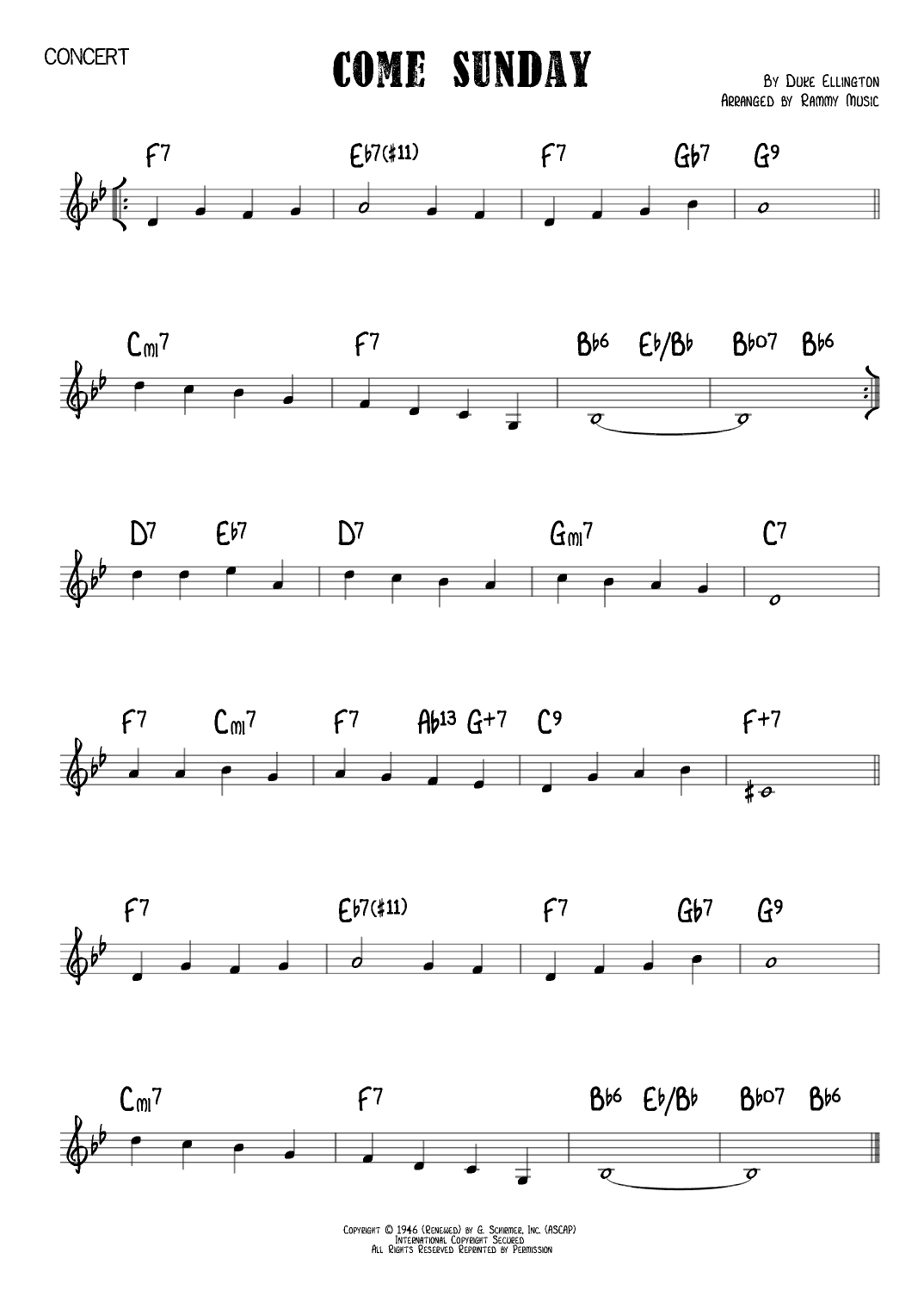 Come Sunday (arr. Rammy Music)