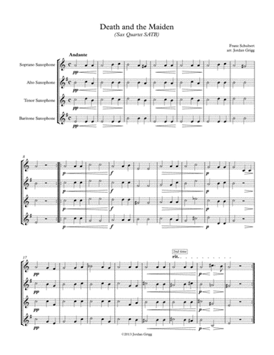 Death and the Maiden (Sax Quartet SATB) (arr. Jordan Grigg)