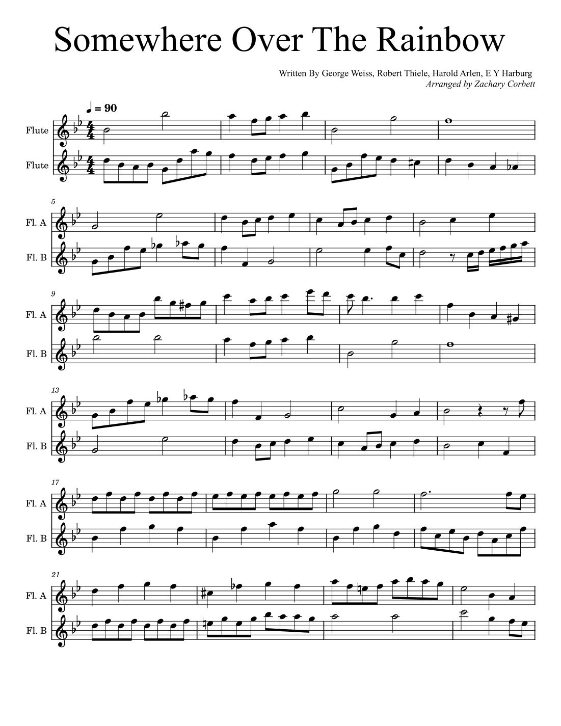 Somewhere Over The Rainbow/what A Wonderful World (arr. Zachary Corbett)