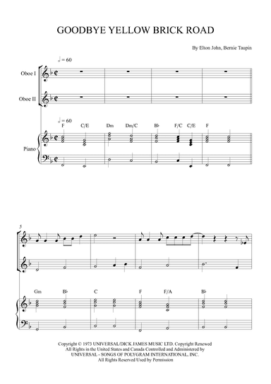 Goodbye Yellow Brick Road (arr. Alex Nunes Rodrigues)