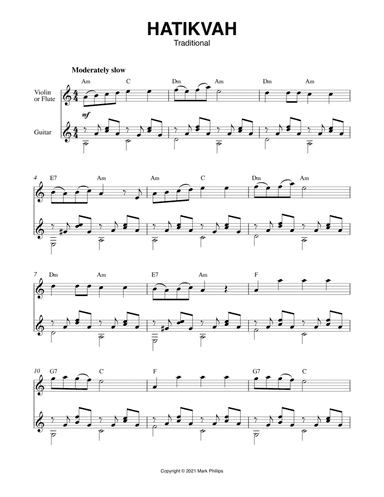 Hatikvah (arr. Mark Phillips)