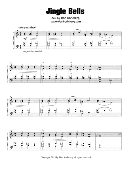 Jingle Bells (Jazz Ballad Version) (arr. Dan Karlsberg)