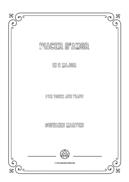Giovanni-Piacer d'amor in C Major,for Voice and Piano (arr. MSM)