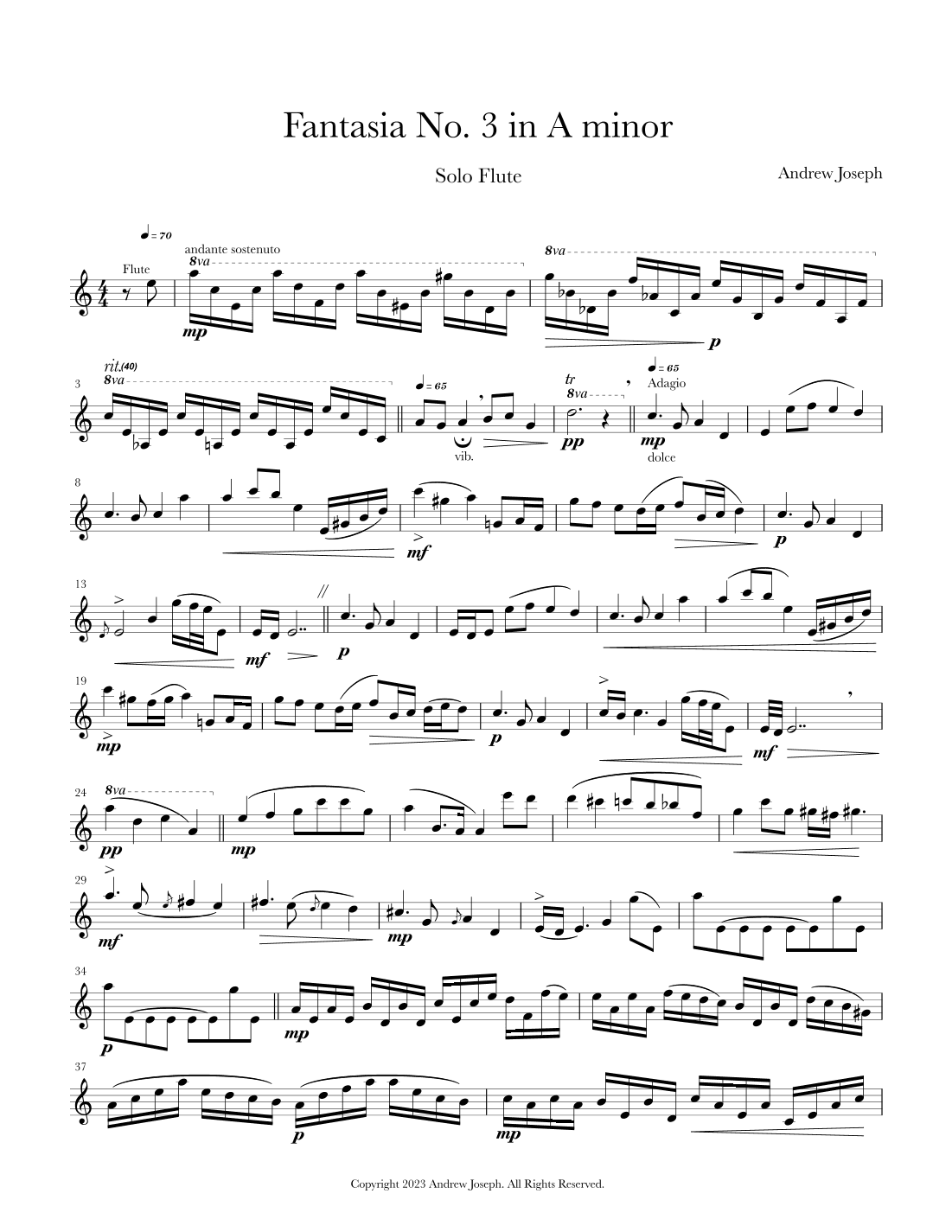 Fantasia No. 3 in A Minor