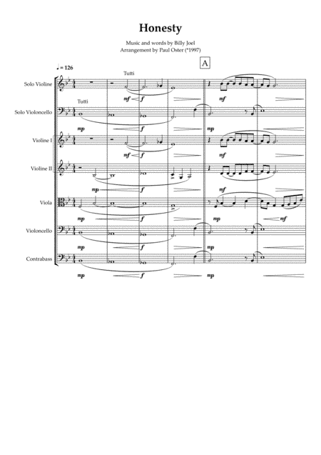 Honesty (arr. Paul Oster)