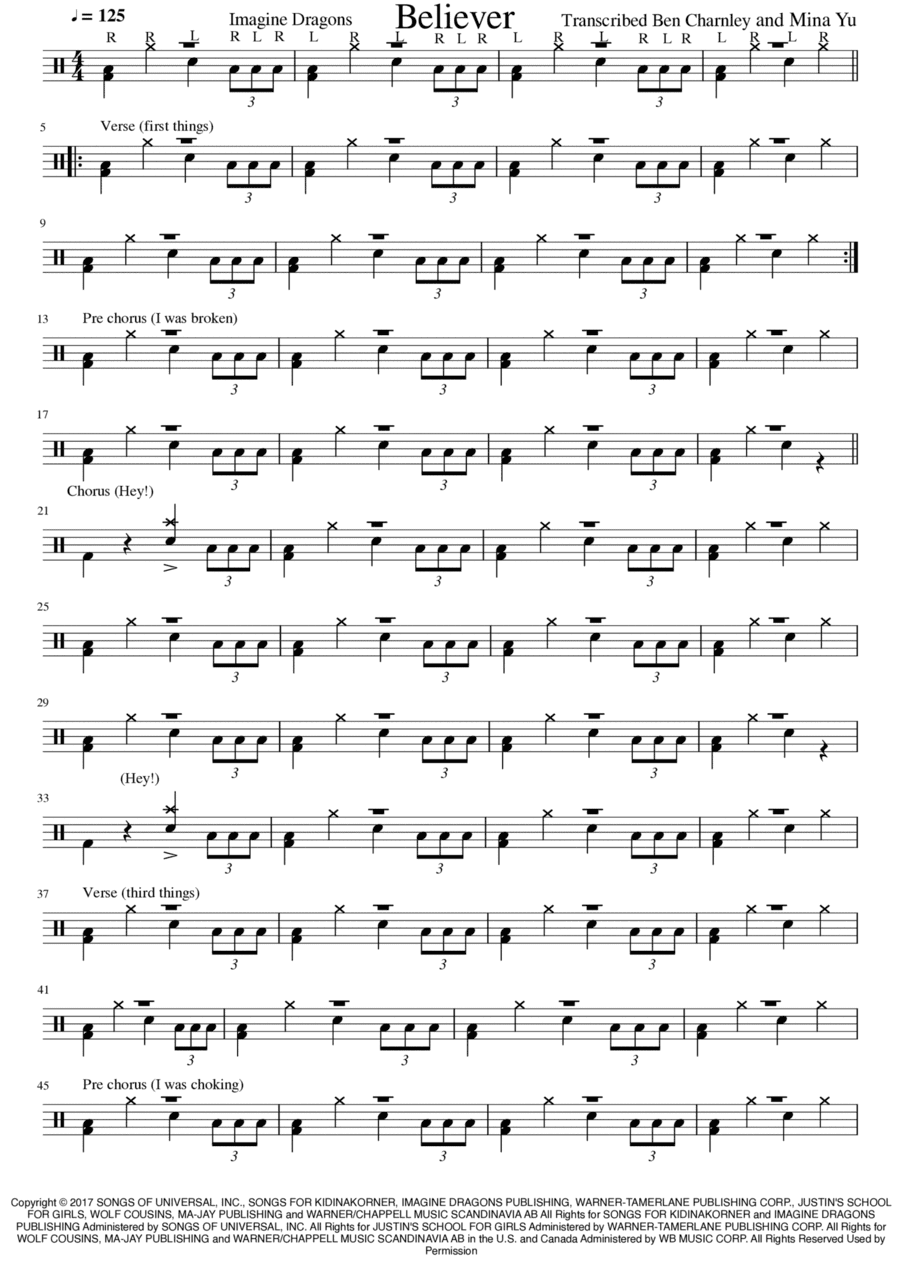 Believer (arr. Ben Charnley, Mina Yu)