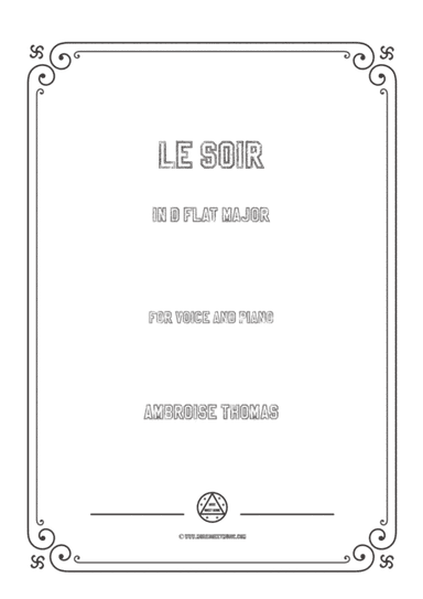 Thomas-Le soir in D flat Major,for Voice and Piano (arr. MSM)