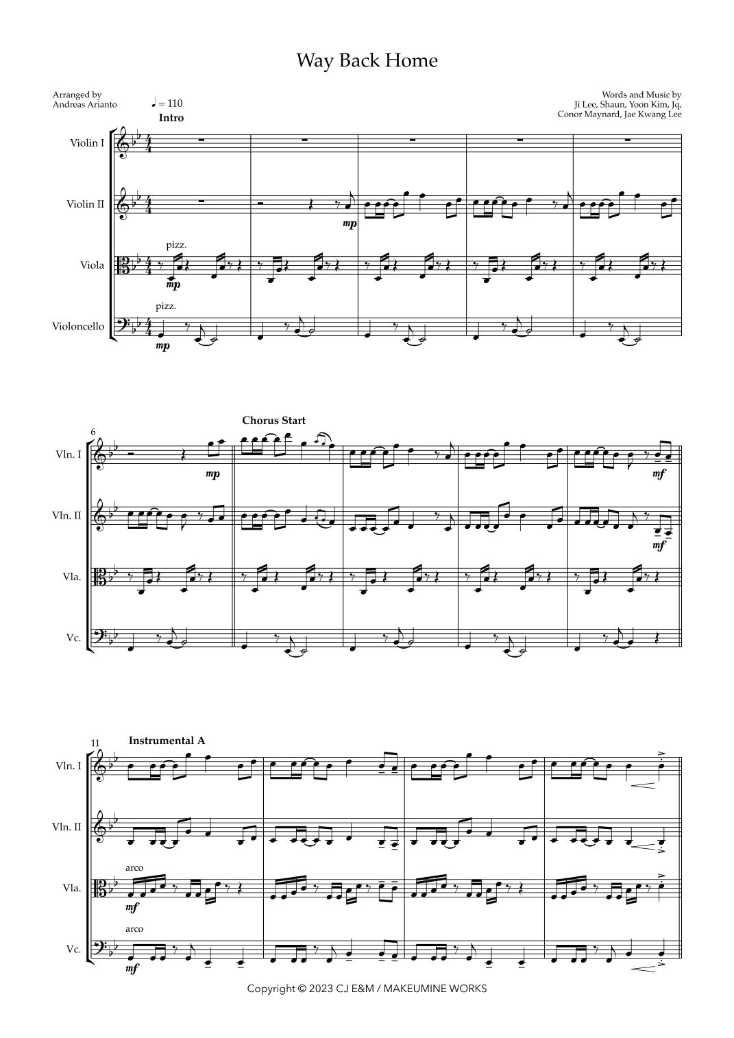 Way Back Home Eng Ver (arr. Andreas Arianto)