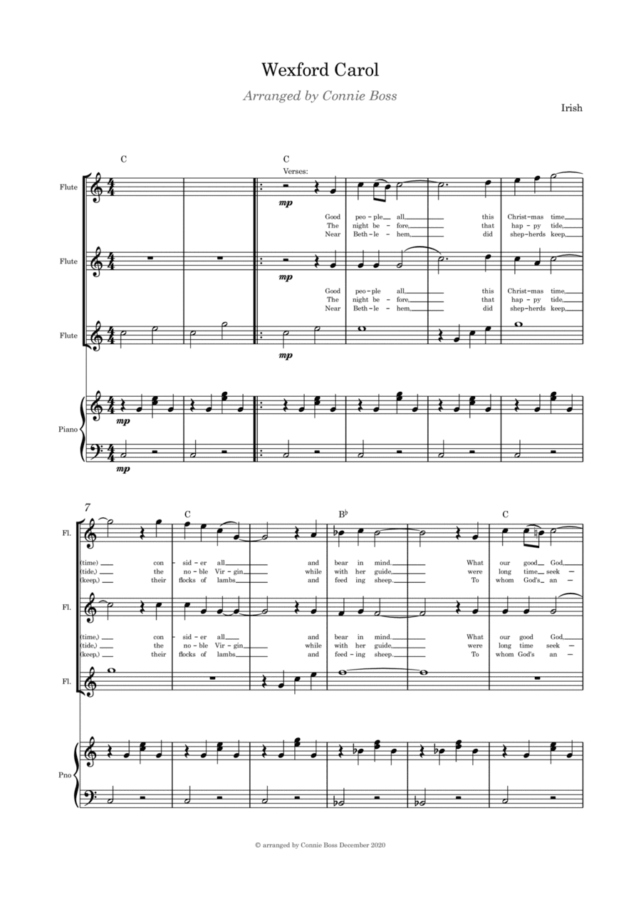 Wexford Carol - flute trio and piano (arr. Connie Boss)