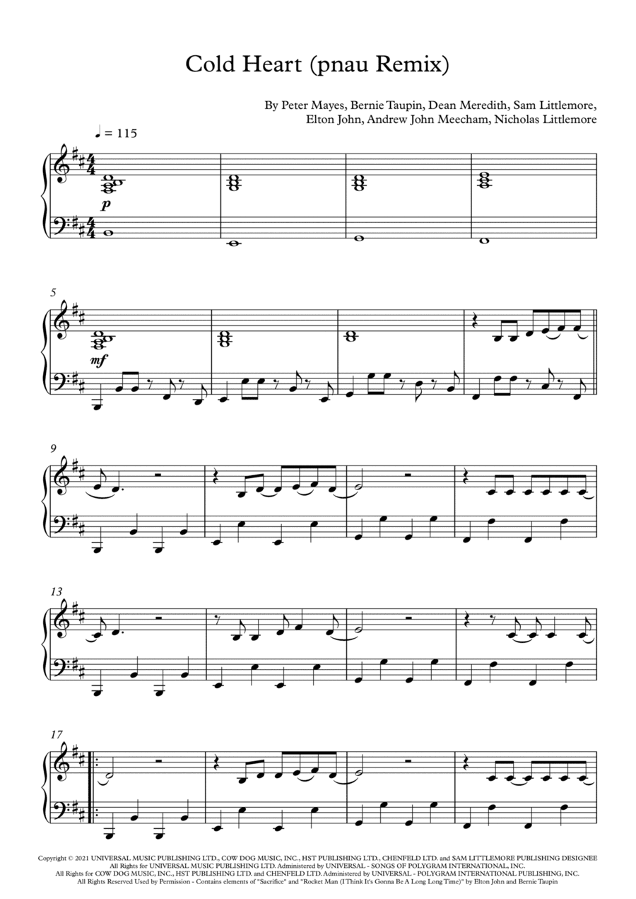 Cold Heart (pnau Remix) (arr. Fernanda Moura)