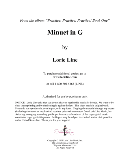 Minuet In G - EASY! (arr. Lorie Line)