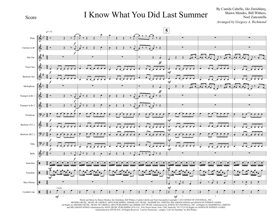 I Know What You Did Last Summer (arr. Gregory A. Richmond)