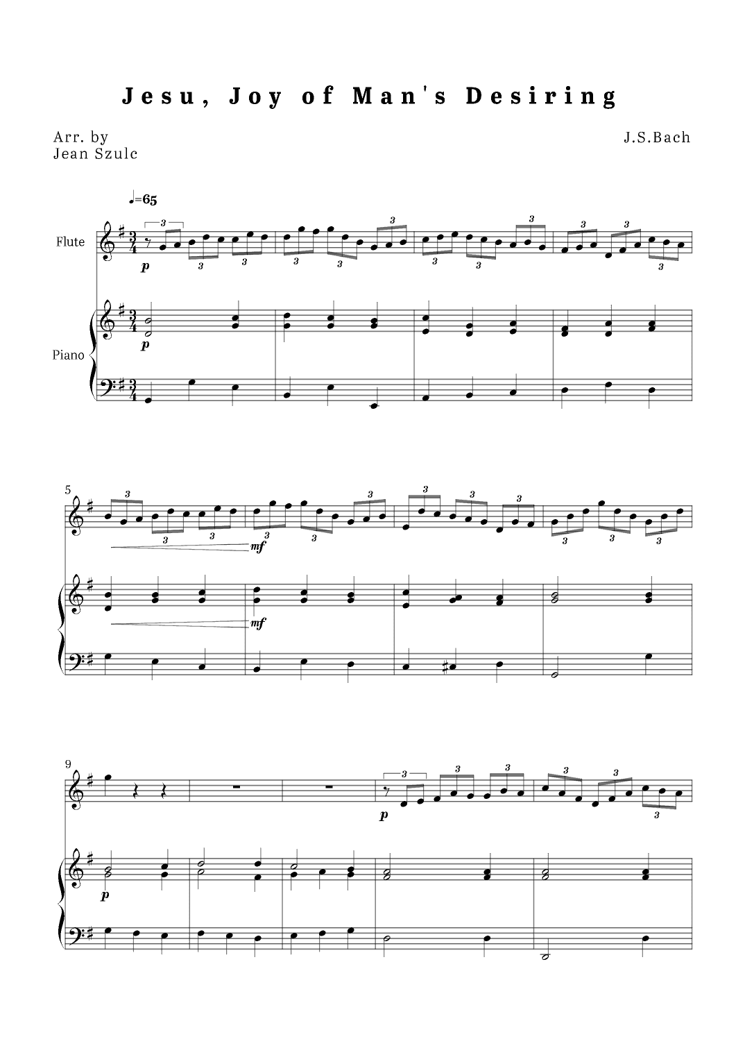 Jesu, Joy of Man's Desiring (arr. Jean Szulc)