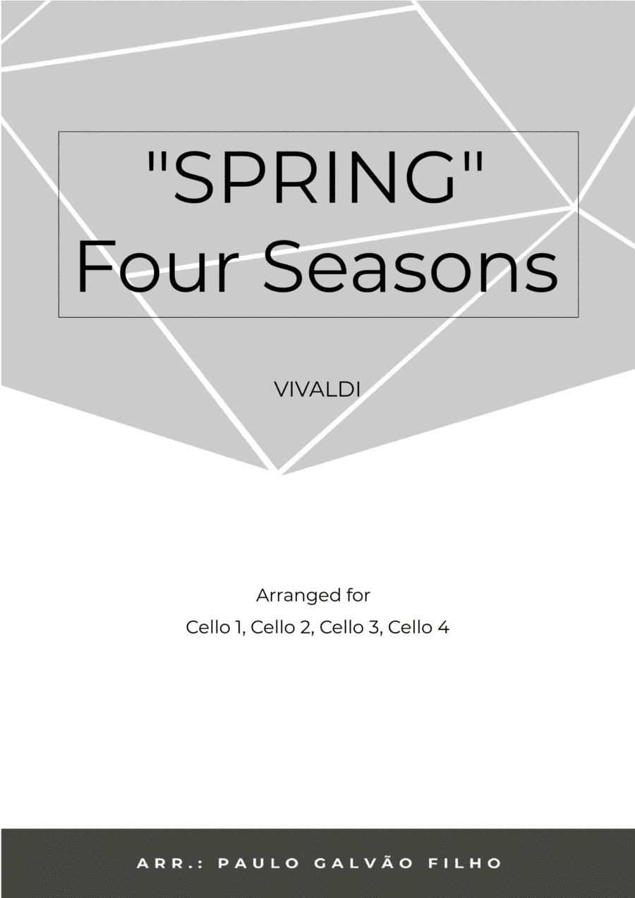 SPRING - FOUR SEASONS - CELLO QUARTET (arr. Paulo Galvao Filho)