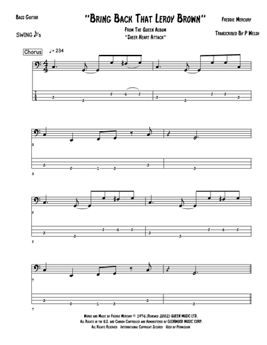 Bring Back That Leroy Brown (arr. Accubass)