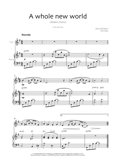 A Whole New World (arr. Robin Hood Editions)