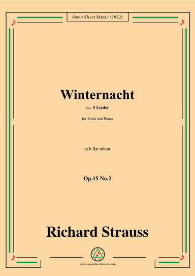 Richard Strauss-Winternacht,in b flat minor,Op.15 No.2 (arr. OSM Press)