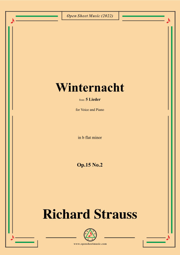 Richard Strauss-Winternacht,in b flat minor,Op.15 No.2 (arr. OSM Press)