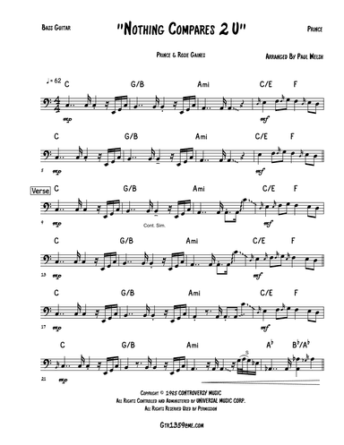Nothing Compares 2 U (arr. P Welsh)