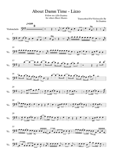 About Damn Time (arr. Sr. Guaima)