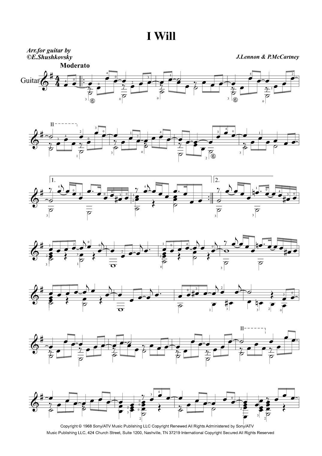 I Will (arr. Evgeny Shushkovsky)