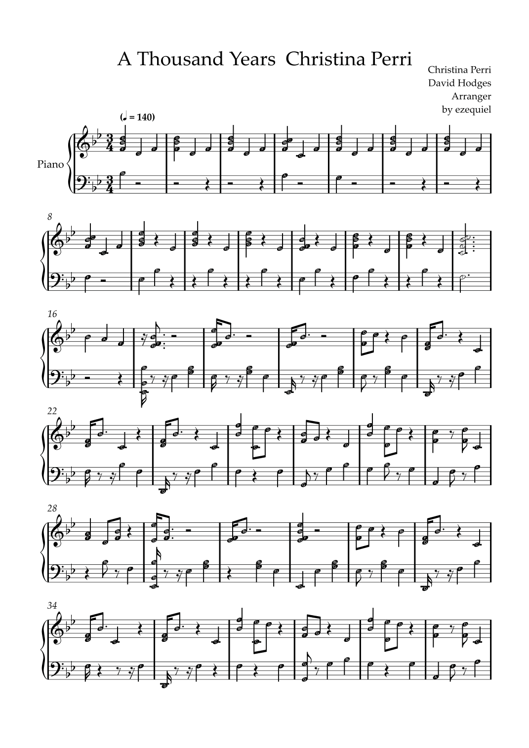 A Thousand Years (arr. by ezequiel)