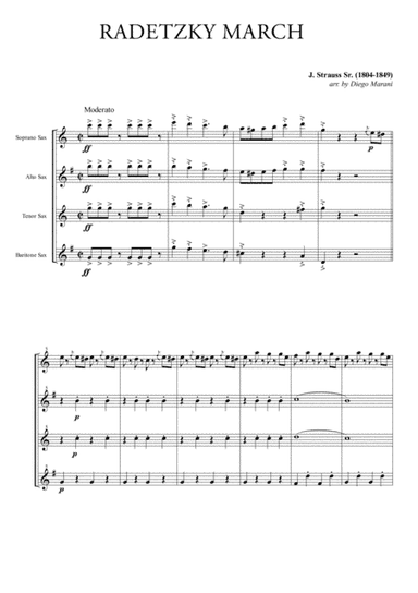 Radetzky March for Saxophone Quartet (arr. Diego Marani)