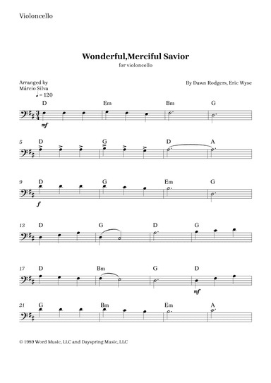 Wonderful, Merciful Savior (arr. Márcio Silva)