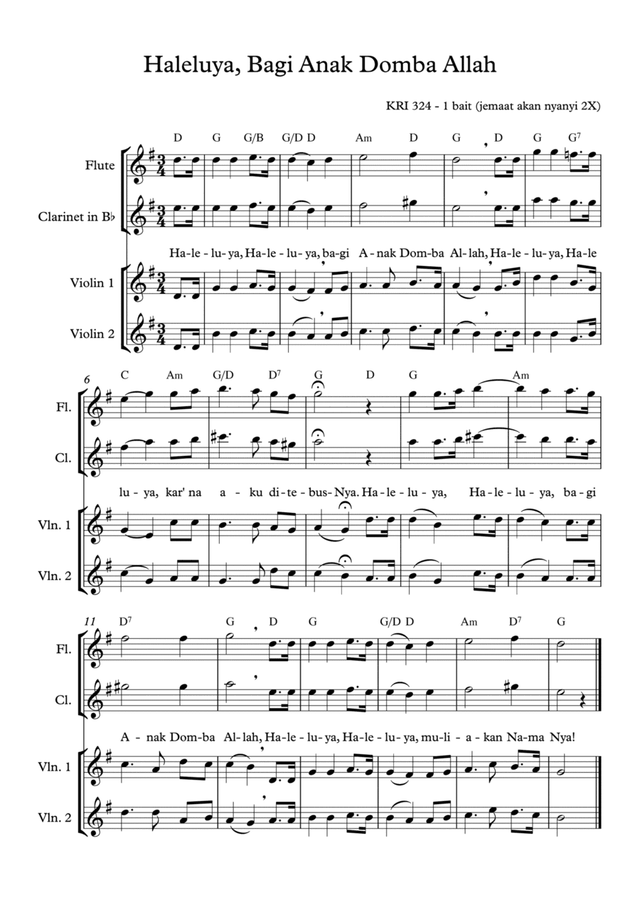 Hallelujah, to the Lamb / Haleluya, Bagi Anak Domba Allah (arr. Angie Wiranata)