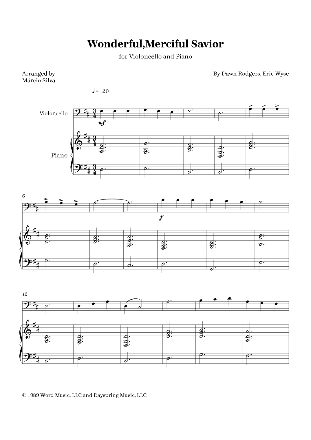 Wonderful, Merciful Savior (arr. Márcio Silva)