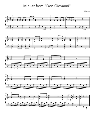 Minuet from Don Giovanni (Mozart) - Intermediate Piano Sheet Music (arr. Dennis Cheng)