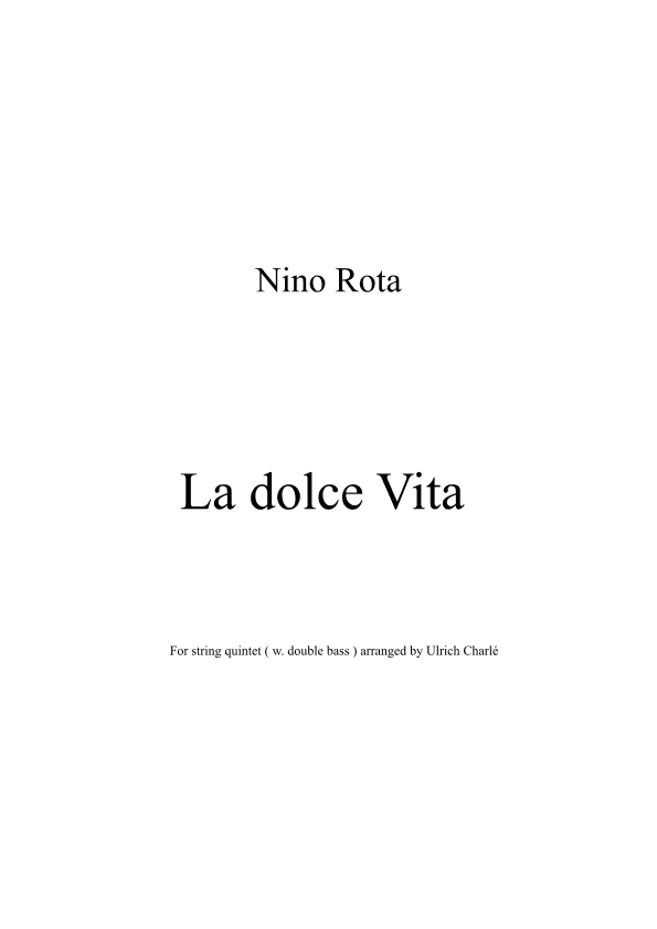La Dolce Vita (arr. Ulrich Charle)