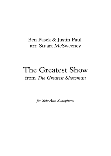 The Greatest Show (arr. Stuart McSweeney)