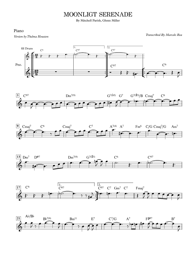 Moonlight Serenade (arr. Transcribed By Marcelo Rea)