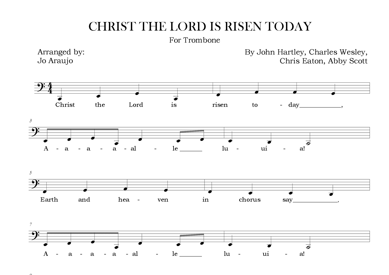 CHRIST THE LORD IS RISEN TODAY (arr. Jo Araujo)
