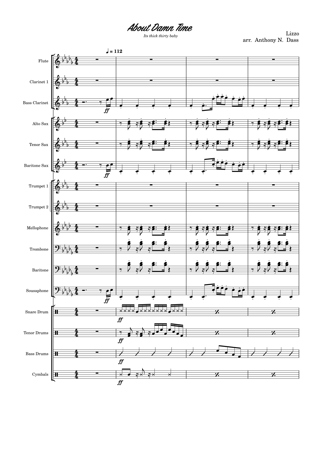 About Damn Time (arr. Anthony N. Dass)