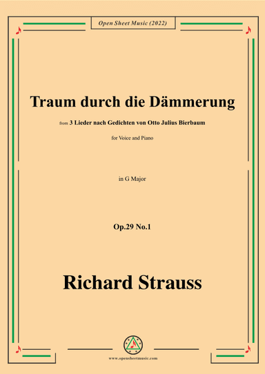 Richard Strauss-Traum durch die Dämmerung,in G Major (arr. OSM Press)