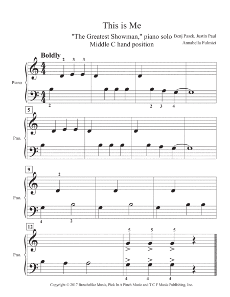 This Is Me (arr. Annabella Fulmizi (Annabella Cervero))