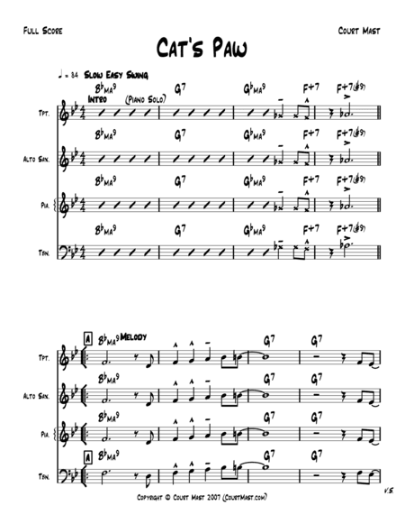 Cat's Paw - Lead Sheet