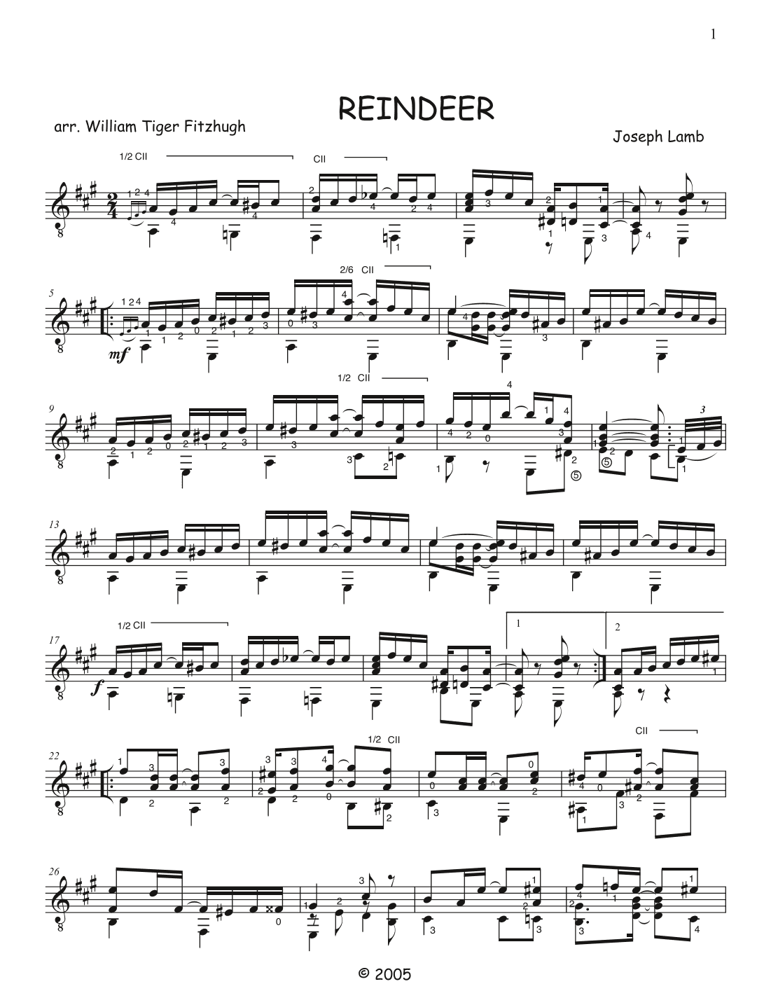 Reindeer Rag (arr. William Tiger Fitzhugh)