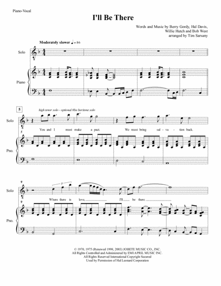 I'll Be There (arr. Tim Sarsany)