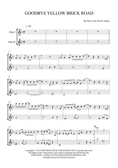 Goodbye Yellow Brick Road (arr. Alex Nunes Rodrigues)