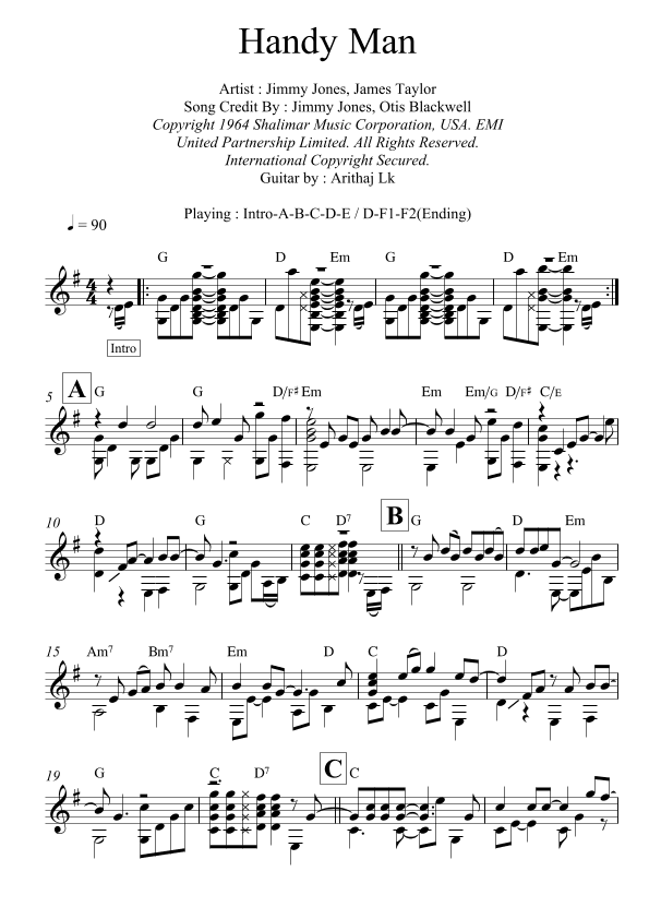 Handy Man (arr. Arithaj Lk)