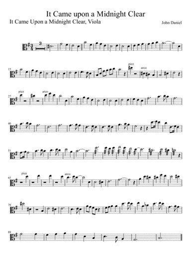 It Came Upon a Midnight Clear, Viola (arr. John W. Daniel)