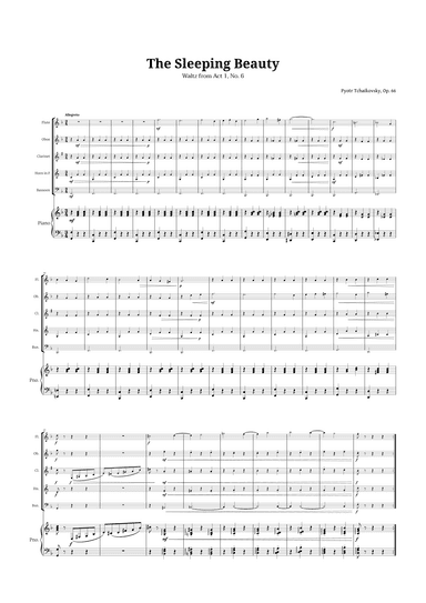The Sleeping Beauty Waltz for Woodwind Quintet and Piano (arr. Langanho)